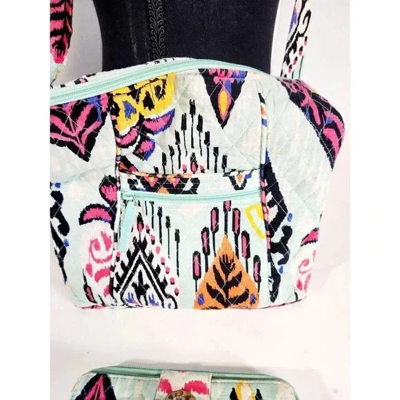 Vera Bradley Hipster Crossbody Purse Pueblo Teal Quilted Bag W/ Matching… - Picture 4 of 12